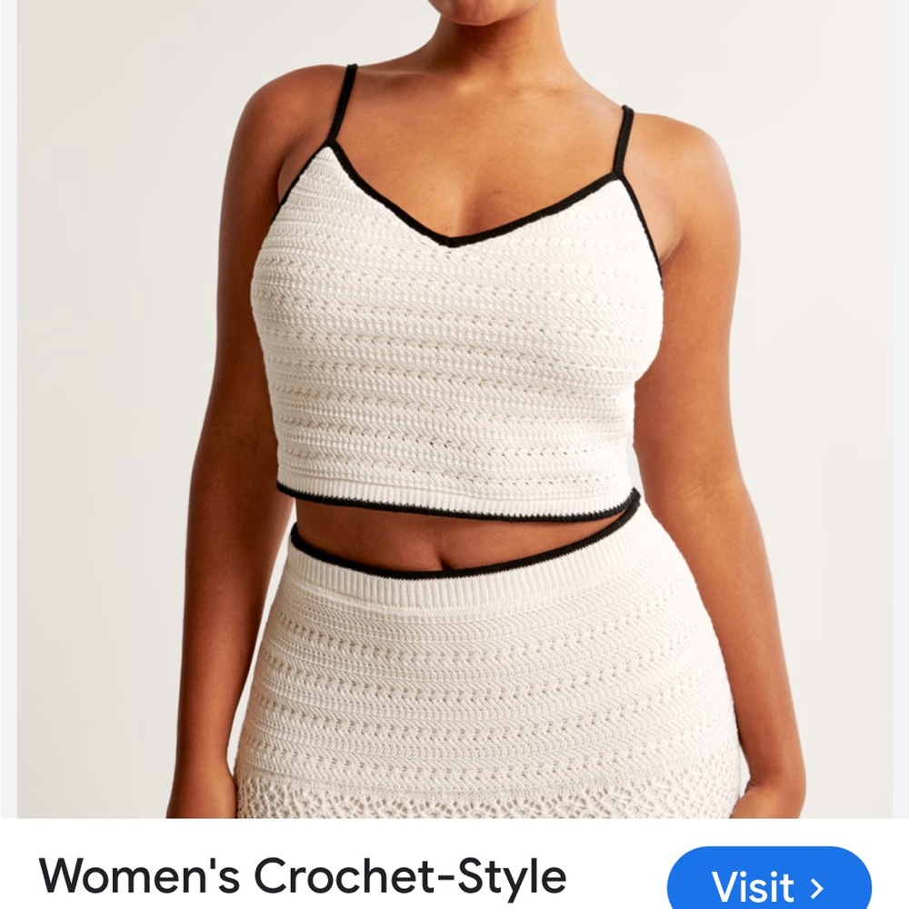 NWT Abercrombie Crochet crop top. Size M